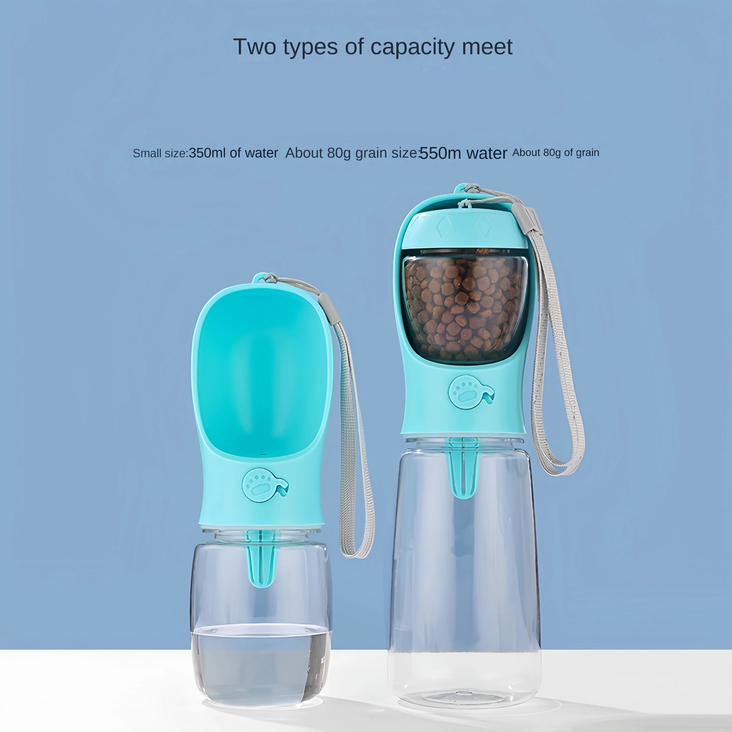 Pet Water Cup Bottle With Food Dispenser