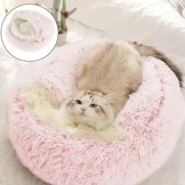 Plush cat bed