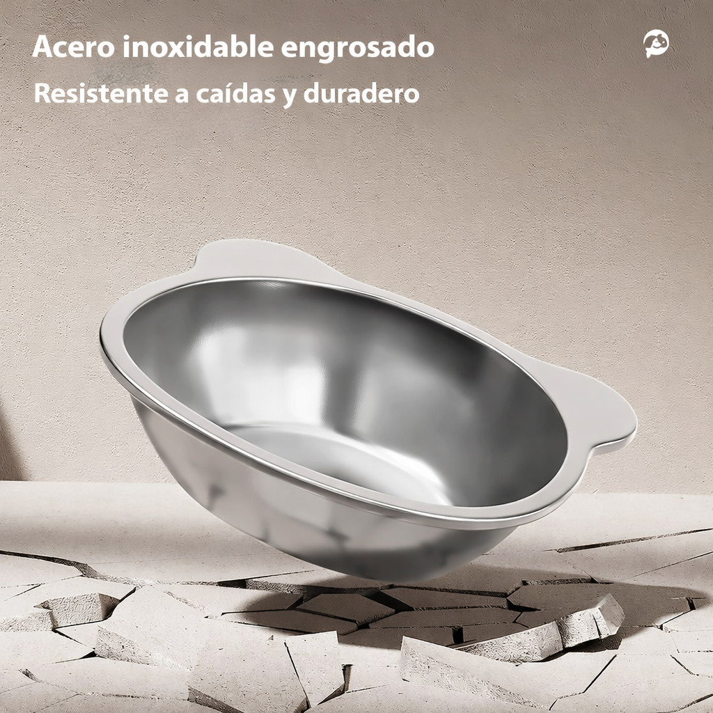 Alimentador Elevado para Gatos de Acero Inoxidable