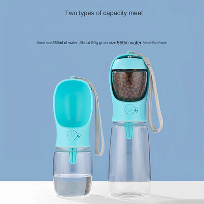 Pet Water Cup Bottle With Food Dispenser