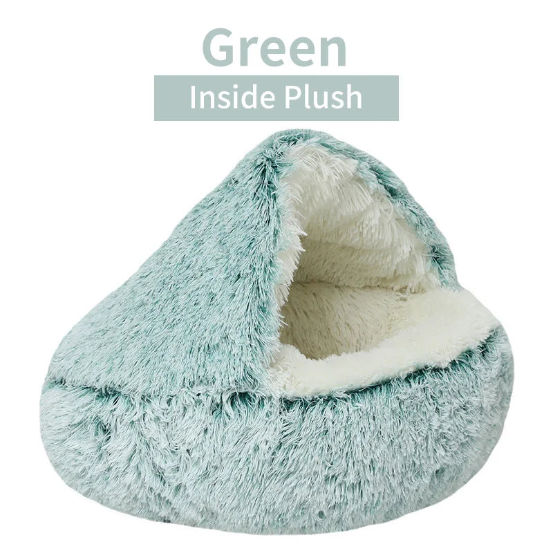 Plush cat bed