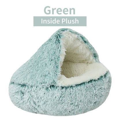 Plush cat bed