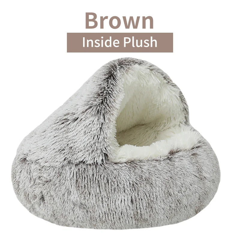 Plush cat bed