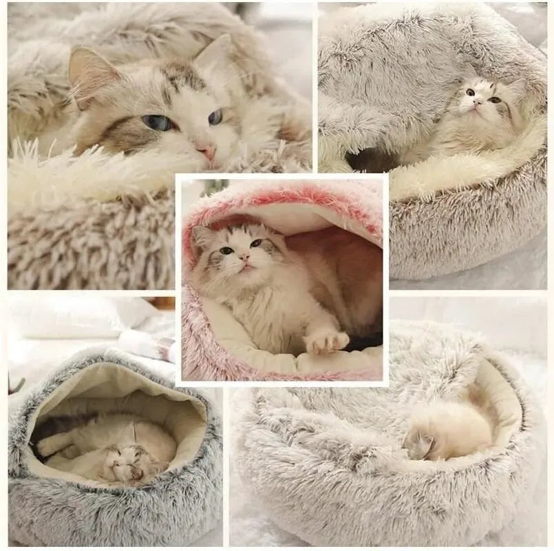 Plush cat bed