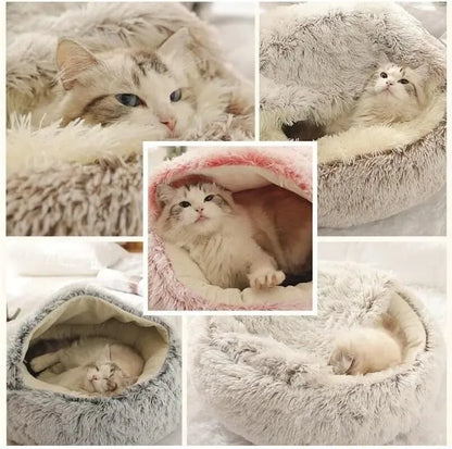 Plush cat bed