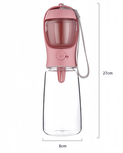 Pet Water Cup Bottle With Food Dispenser