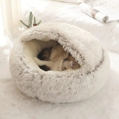 Plush cat bed