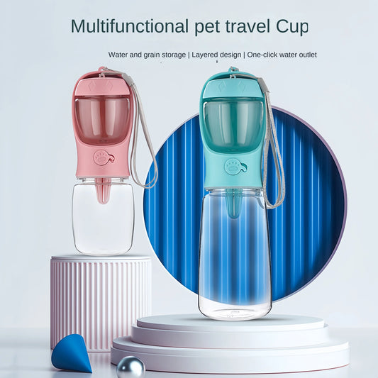 Pet Water Cup Bottle With Food Dispenser