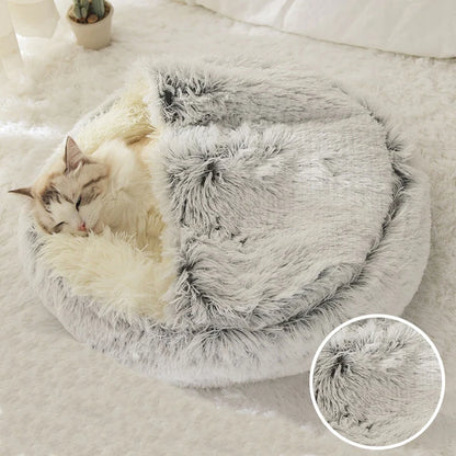 Plush cat bed