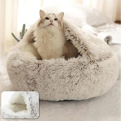 Plush cat bed