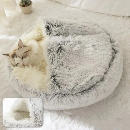 Plush cat bed