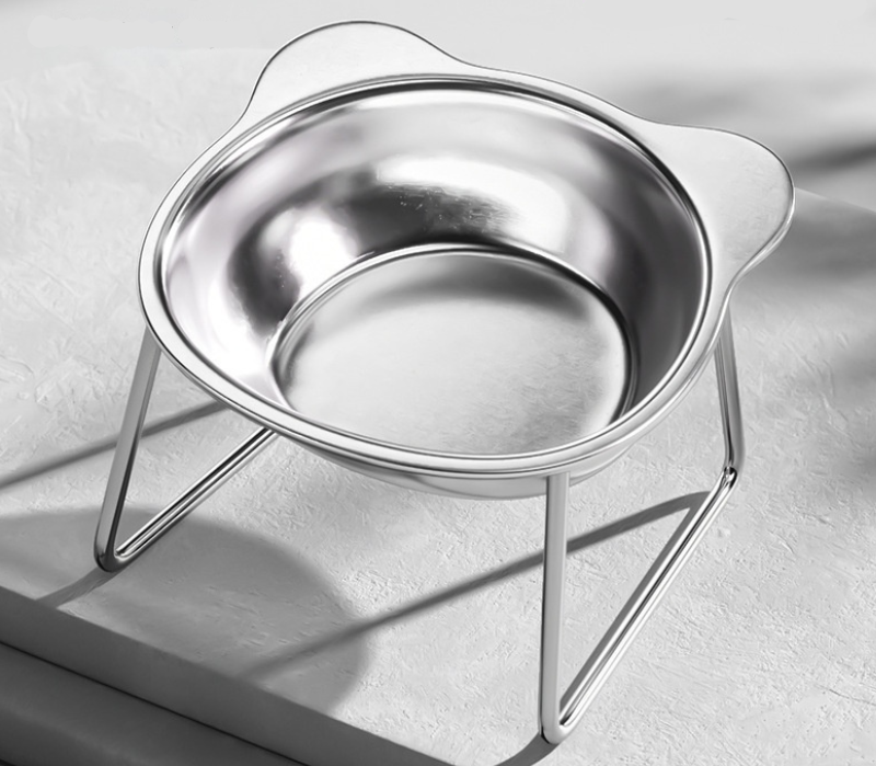 Alimentador Elevado para Gatos de Acero Inoxidable